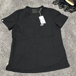 Figs Scrub Set Catarina One Pocket Top S and Zamora High Waisted Pant S Black